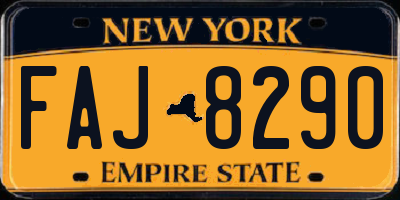 NY license plate FAJ8290