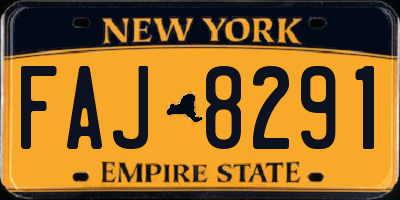 NY license plate FAJ8291