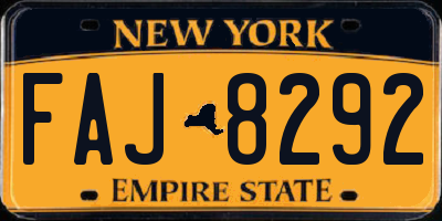 NY license plate FAJ8292