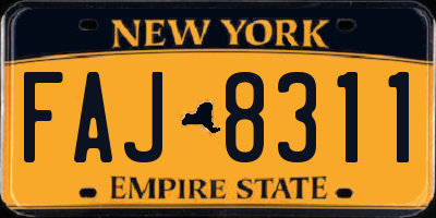 NY license plate FAJ8311