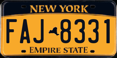 NY license plate FAJ8331