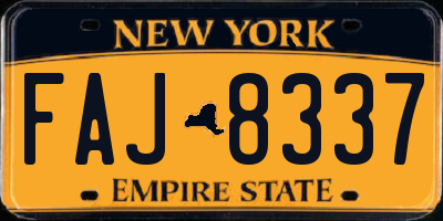 NY license plate FAJ8337