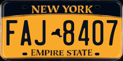 NY license plate FAJ8407