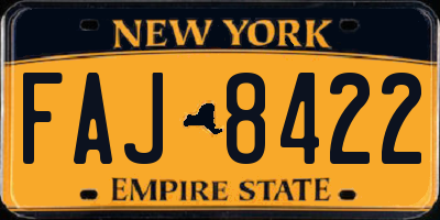 NY license plate FAJ8422