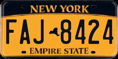 NY license plate FAJ8424