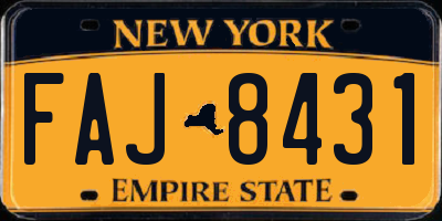 NY license plate FAJ8431