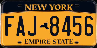NY license plate FAJ8456
