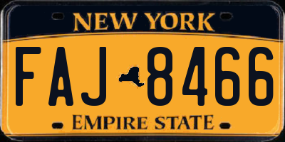 NY license plate FAJ8466