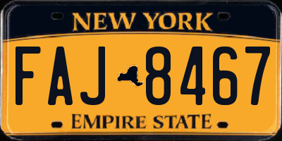 NY license plate FAJ8467