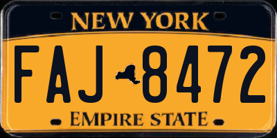 NY license plate FAJ8472