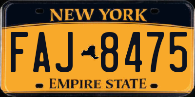 NY license plate FAJ8475