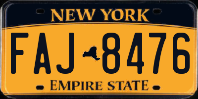 NY license plate FAJ8476