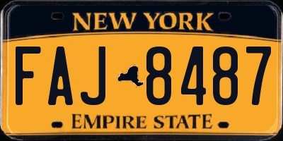 NY license plate FAJ8487