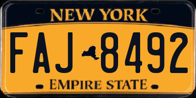 NY license plate FAJ8492