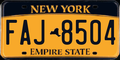NY license plate FAJ8504