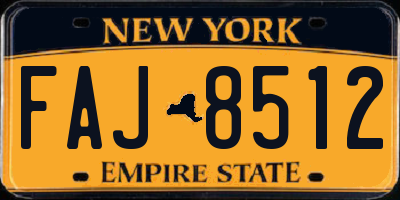 NY license plate FAJ8512
