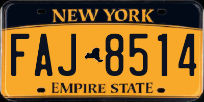 NY license plate FAJ8514