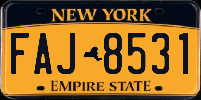 NY license plate FAJ8531