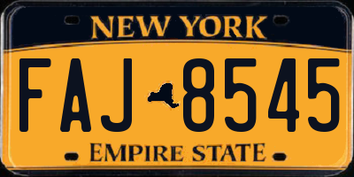 NY license plate FAJ8545