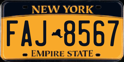 NY license plate FAJ8567