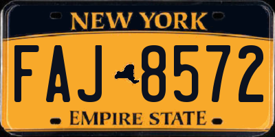 NY license plate FAJ8572