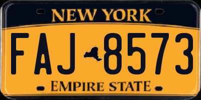 NY license plate FAJ8573