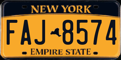 NY license plate FAJ8574