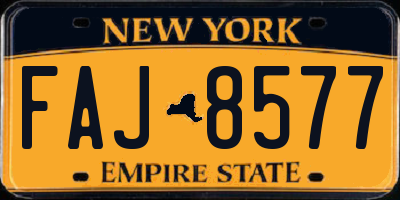 NY license plate FAJ8577