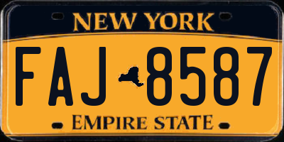 NY license plate FAJ8587