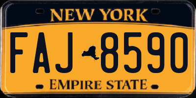 NY license plate FAJ8590