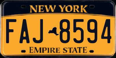 NY license plate FAJ8594