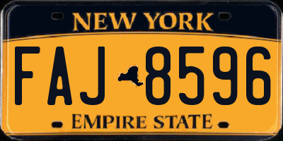 NY license plate FAJ8596