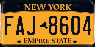 NY license plate FAJ8604