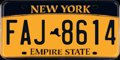 NY license plate FAJ8614