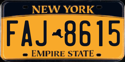 NY license plate FAJ8615