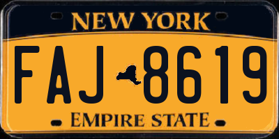NY license plate FAJ8619