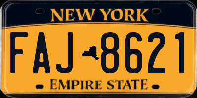 NY license plate FAJ8621