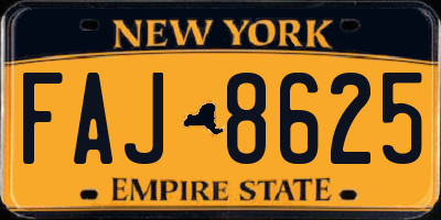 NY license plate FAJ8625