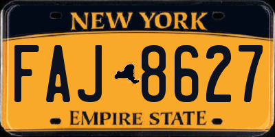 NY license plate FAJ8627