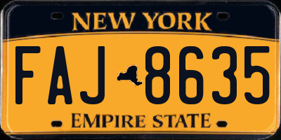 NY license plate FAJ8635