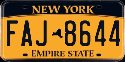 NY license plate FAJ8644