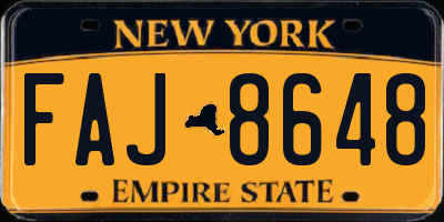 NY license plate FAJ8648