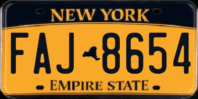 NY license plate FAJ8654