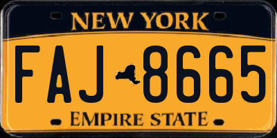 NY license plate FAJ8665