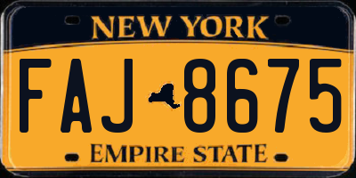 NY license plate FAJ8675