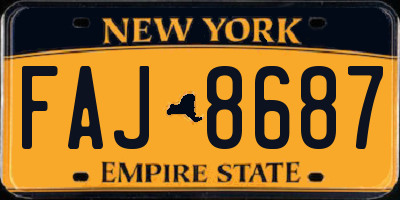 NY license plate FAJ8687