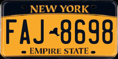 NY license plate FAJ8698