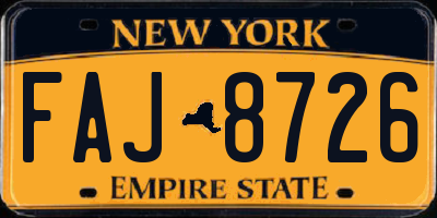 NY license plate FAJ8726