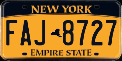 NY license plate FAJ8727