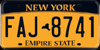 NY license plate FAJ8741